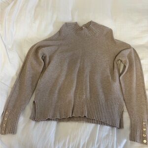 Tan Sweater with Button Cuffs